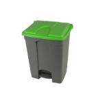 POUBELLE A PEDALE 70L GRIS-COUV. VERT 41.2X49.5X67.3CM (1) photo du produit