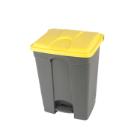 POUBELLE A PEDALE 70L GRIS-COUV. JAUNE 41.2X49.5X67.3CM (1) photo du produit