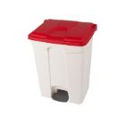 PEDAALEMMER 70L WIT-ROOD DEKSEL 41.2X49.5X67.3CM (1) artikelfoto