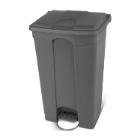 POUBELLE A PEDALE 90L GRIS-COUVERCLE GRIS 50X41.2X82CM (1) photo du produit