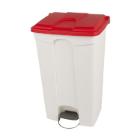 PEDAALEMMER 90L WIT-ROOD DEKSEL 41.2X50X82CM (1) artikelfoto