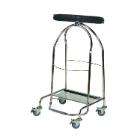 PORTE-SAC A PINCE 110L INOX 4 ROUES FERMETURE CAOUTCHOUC 42.5X55X94CM (1) photo du produit