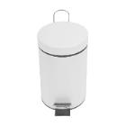 POUBELLE A PEDALE 3L METAL BLANC D.17X27CM (1) photo du produit