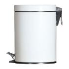 POUBELLE A PEDALE RONDE 5L BLANC D.20.5X28.5CM (1) photo du produit