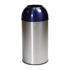 POUBELLE 40L DOME OUVERT STAINLESS STEEL BLEU D.35X74CM (1) photo du produit