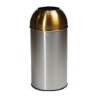 POUBELLE 40L DOME OUVERT STAINLESS STEEL JAUNE D.35X74CM (1) photo du produit
