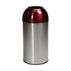 POUBELLE 40L DOME OUVERT STAINLESS STEEL ROUGE D.35X74CM (1) photo du produit