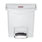 POUBELLE A PEDALE SLIM JIM® STEP-ON 15L FS RUBBERMAID BLANC 37.7X23X39.9CM (1) photo du produit