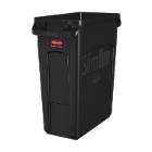 AFVALBAK SLIM JIM 60L MET LUCHTSLEUVEN RUBBERMAID ZWART 55.8X27.9X63.5CM (1) artikelfoto