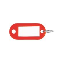 Sleutellabel hanger kunststof met metalen ring rood Artikel foto