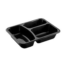 Schaal menu 3-vak C2227-3g zwart 227x178x45mm CPET Artikel foto