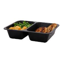 Duniform cateringtray bak 2-vak zwart 227x178x50mm pp Artikel foto