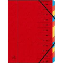 Exacompta sorteermap 12-delig A4 400g rood Artikel foto