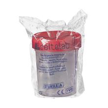Sperma/urine potje 125ml, rood deksel, steriel Artikel foto
