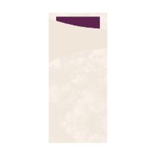Sacchetto cream inclusief servet bordeaux 85x190mm Artikel foto