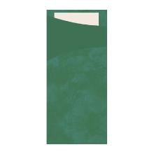 Sacchetto donkergroen inclusief servet cream 85x200mm Artikel foto