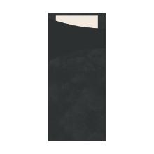 Sacchetto zwart inclusief servet wit 85x200mm Artikel foto