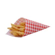 Patatzak puntzak friteszak brabants bont papier met rode ruit Artikel foto