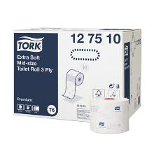 Tork toiletpapier 3 laags tissue m/dop compact 99mm 70m/rol T6 premium Artikel foto