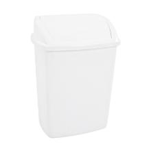 Afvalbak met swing deksel 26ltr wit kunststof Artikel foto