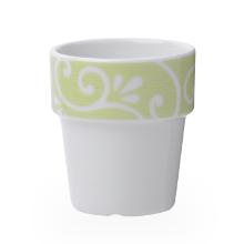 Beker melk xl 220ml wit met dekor groene krul porselein Seltmann Artikel foto