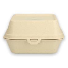 Verive reusable hamburgerbox houtvezel+PP creme wit 160x150x85mm Artikel foto