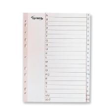Lyreco tabbladen A4 11-gaats PP alfabetische A-Z wit 21tabs Artikel foto