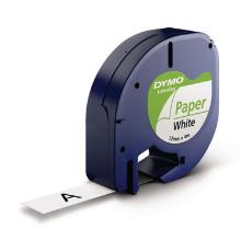 Dymo 91200 etiketteerlint labeltape 12mmx4m papier zwart op wit Letratag Artikel foto