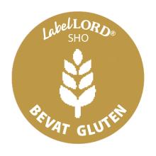 Labellord allergenen etiket bevat gluten Artikel foto