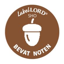 Labellord allergenen etiket bevat noten Artikel foto
