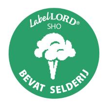 Labellord allergenen etiket bevat selderij Artikel foto