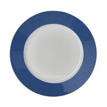 Bord colours met brede rand blauw 265mm porselein Profijt Artikel foto