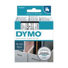 Dymo 45010 D1 etiketteerlint labeltape 12mmx7m zwart op transparant Artikel foto