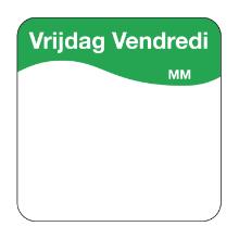 Etiket vrijdag NL/FR 25x25mm Artikel foto