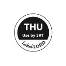 Labellord etiket met thu use by sat aqualabel Artikel foto