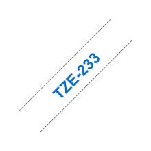 Brother tze-233 etiketteerlint 12mm blauw op wit Artikel foto