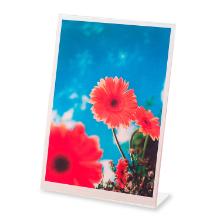 L-display folder presenteer tafelstandaard plexiglas A4 portret Artikel foto