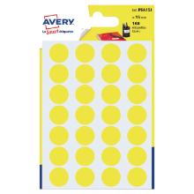 Avery PSA15J etiketten rond 15mm geel Artikel foto