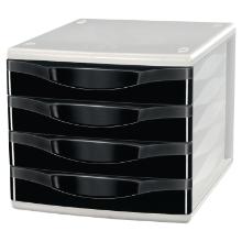Lyreco ladeblok/kast 30x36.8x26.5cm 4 laden wit zwart Artikel foto