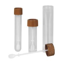 Buis + lepel Faeces, PP, 30ml bruine schroefdop Artikel foto