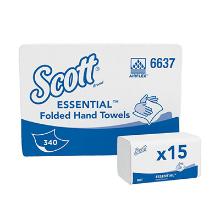 Scott essential handdoek V vouw 1 laags wit 212x186mm Artikel foto