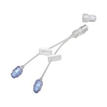 2-way connector 0,9mm, 2x R-lock, 2x schuifklem, draaibare luer lock, flowstop Artikel foto
