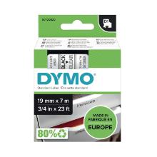 Dymo 45800 D1 etiketteerlint labeltape 19mmx7m zwart op transparant Artikel foto