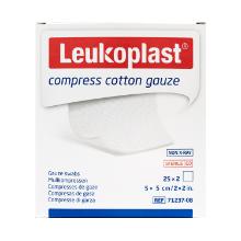 Leukoplast gaaskompres katoen 5x5cm 12-laags steriel Artikel foto
