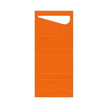 Sacchetto sun oranje met witte servet Artikel foto