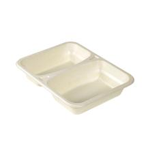 Duniform fiber tray 227x178x45mm 640/465ml natuurlijk 2-comp Artikel foto