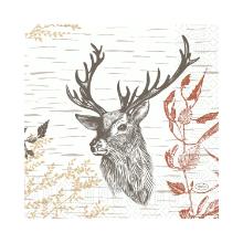 Servet 3-laags 33x33cm Wood and Deer Artikel foto