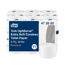 Toiletpapier Optiserve hulsloos 3 laags wit 93x115mm 63.25m/rol 550vel T7 Tork Artikel foto