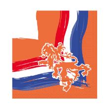 Servet 33x33cm 3-laags Oranje feest King Artikel foto
