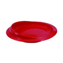 Schepbord met een hoge achterkant en zuignap rood Artikel foto